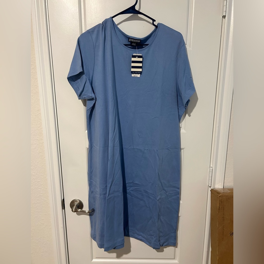 Lands' End Light Blue T-Shirt Dress